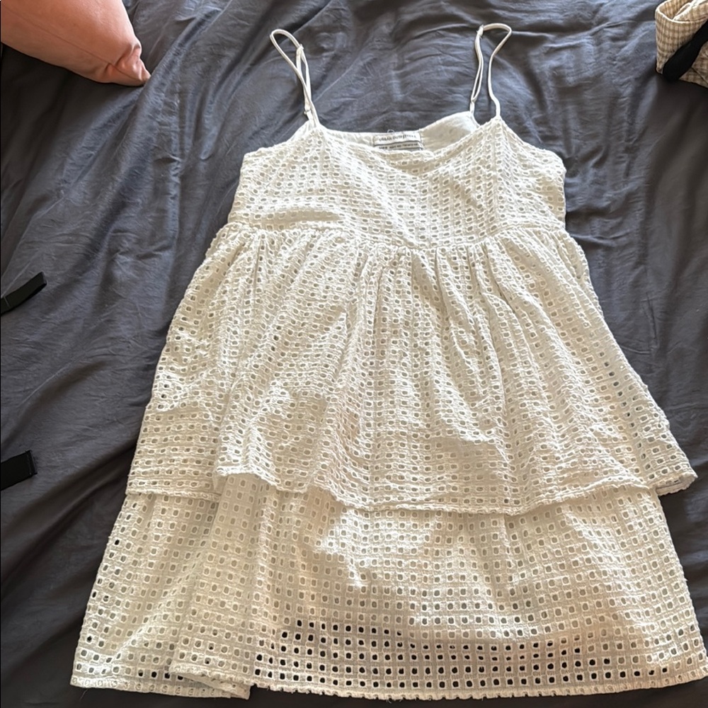 Charming White Eyelet Dress